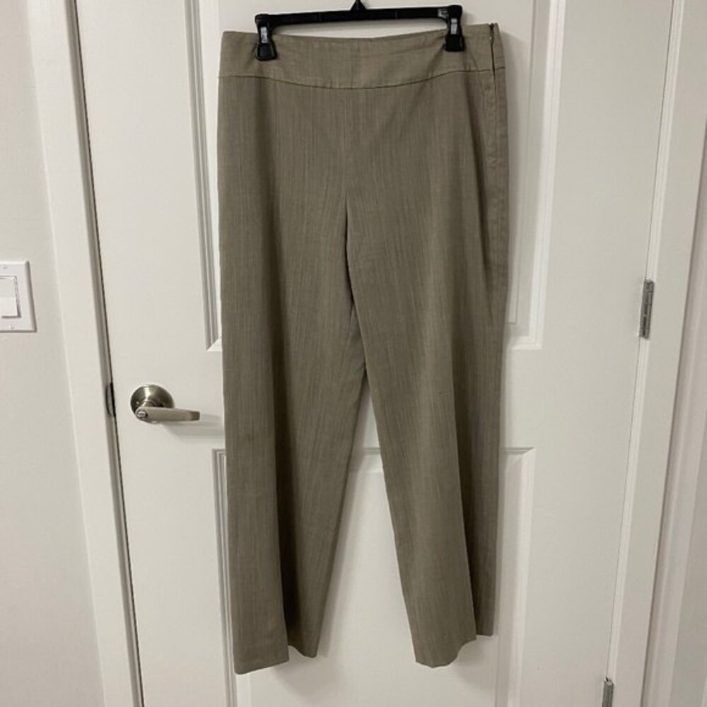 Akris Punto Wool Dress Pants Light Brown 10 Trousers Mid Rise Flat Front